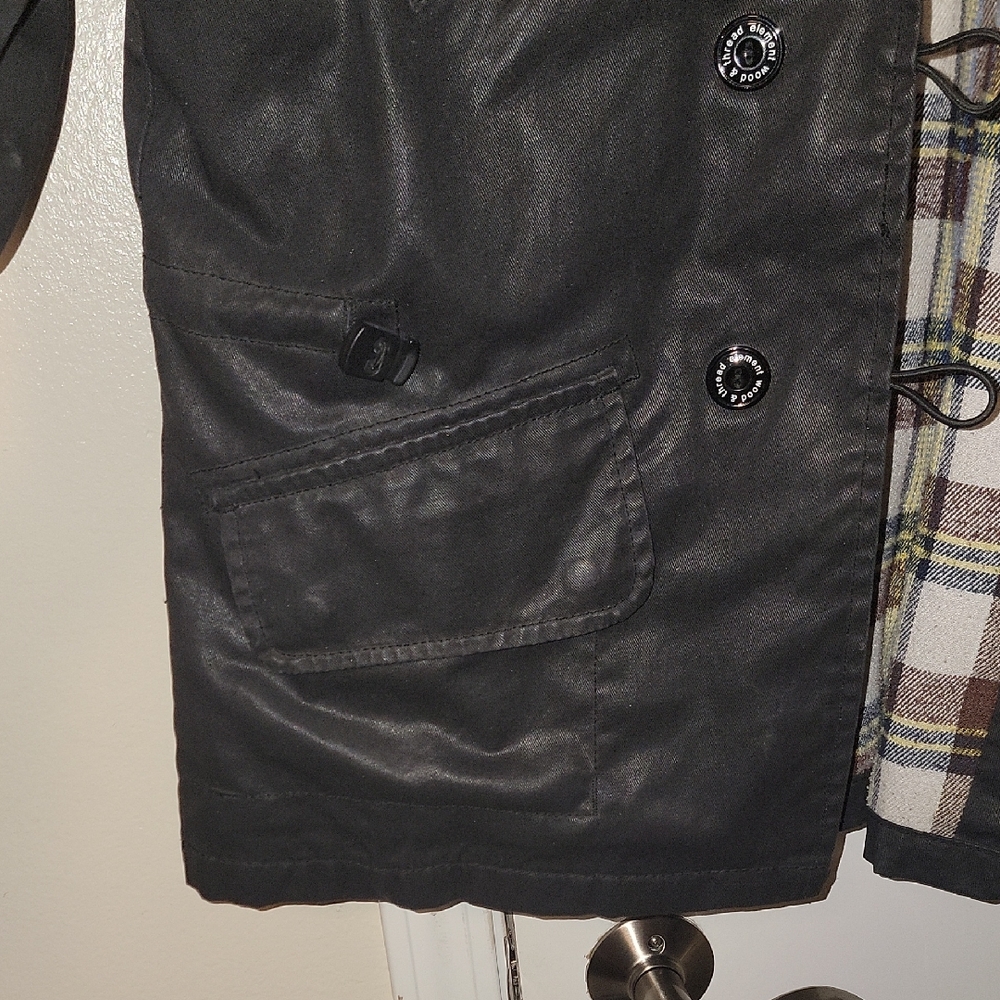 Element Black Utility Jacket with Plaid Lining - image 4